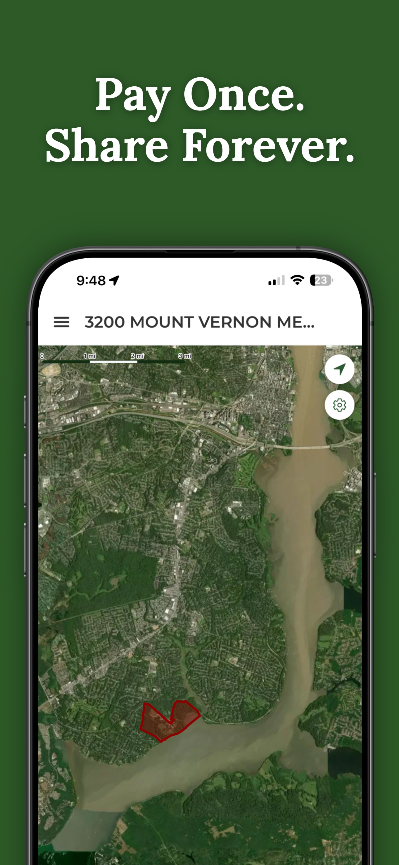 Pay once and share property boundary access forever with your team