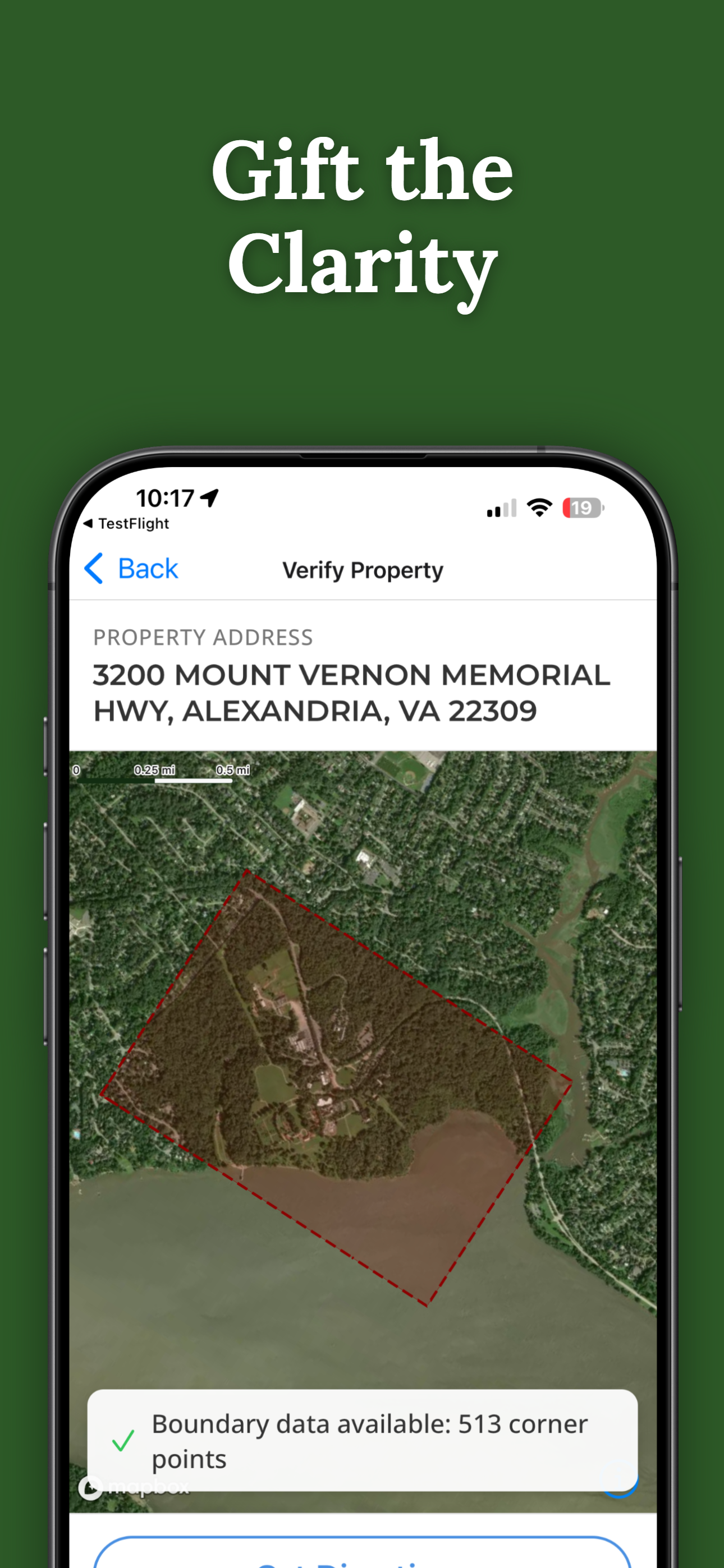 Verify property boundaries with detailed parcel data before gifting